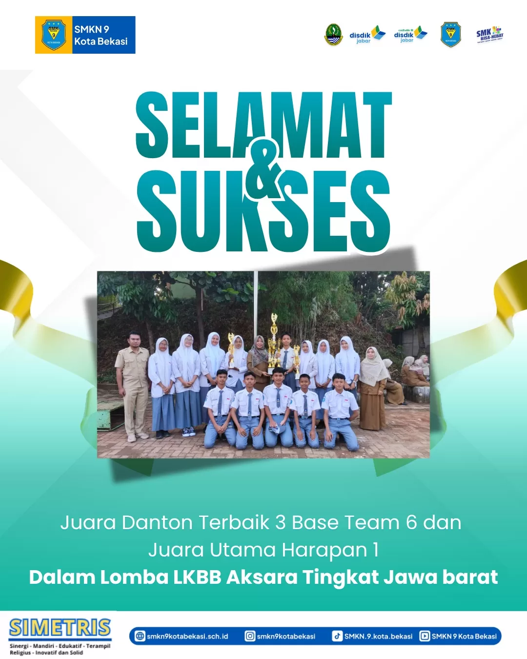 Tim Paskibra SMKN 9 Kota Bekasi Raih Prestasi di Ajang LKBB Aksara Tingkat Jawa Barat