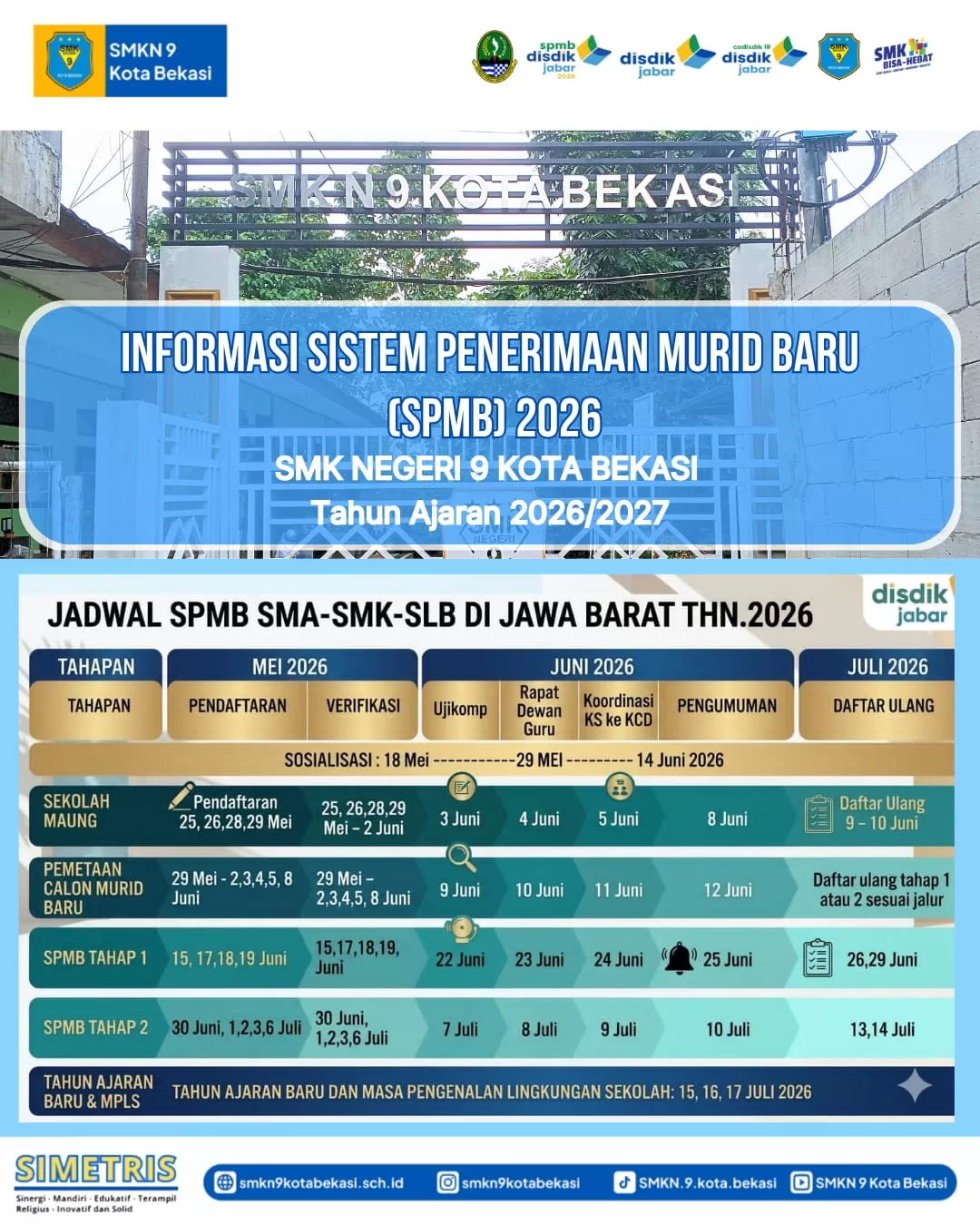 SPMB SMKN 9 Kota Bekasi Tahun Pelajaran 2026/2027 Resmi Dibuka