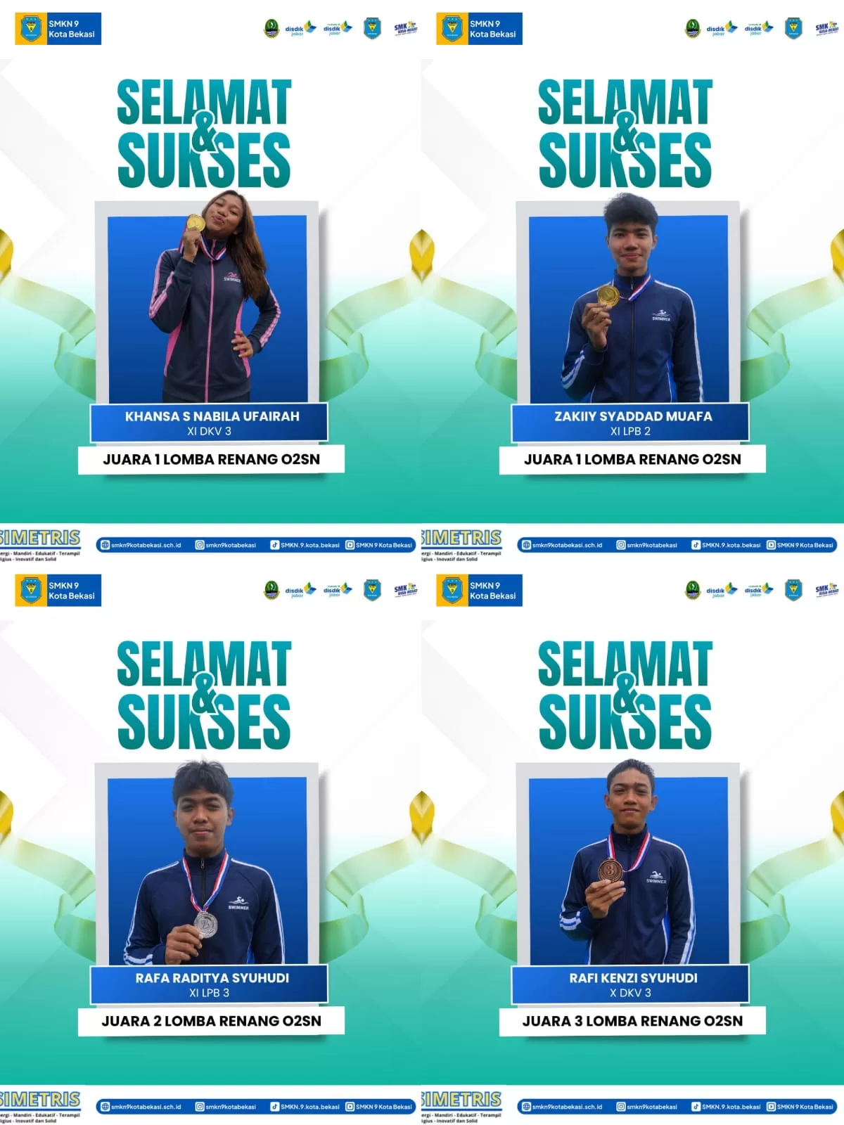 Siswa SMKN 9 Kota Bekasi Raih Prestasi Gemilang di Ajang O2SN Cabang Renang